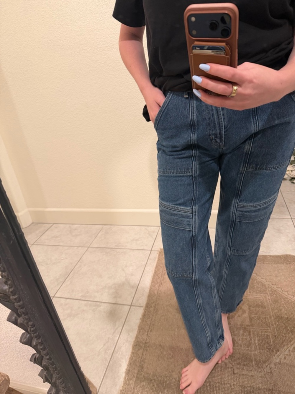 Agolde Light Wash Blue High-Rise Denim Jeans